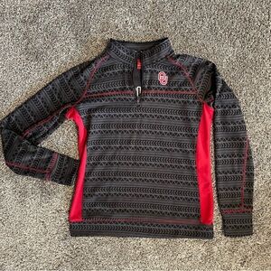 Women’s Oklahoma Sooners Black and Red Patterned Quarter-Zip Pullover